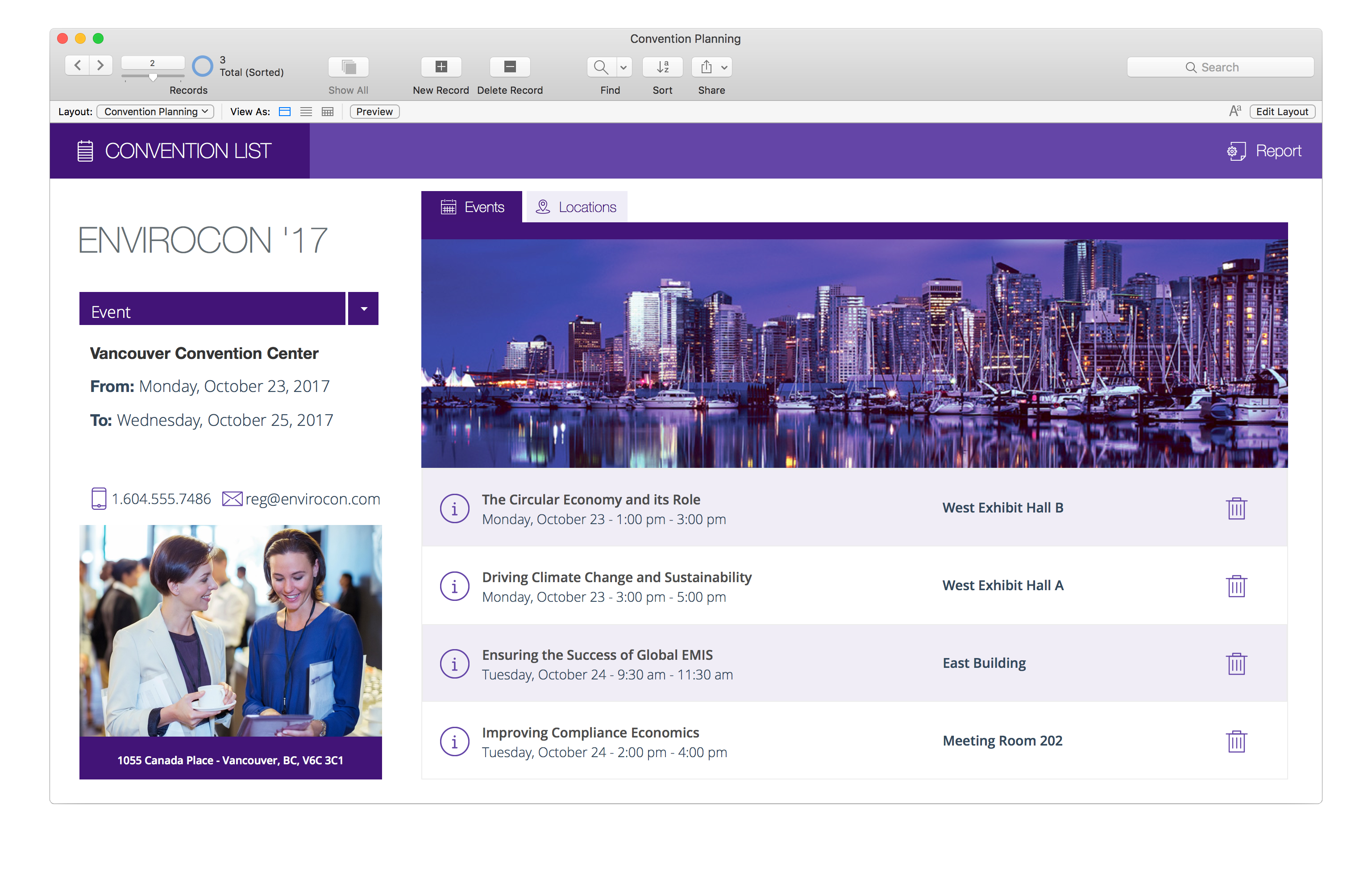 FileMaker Pro screen